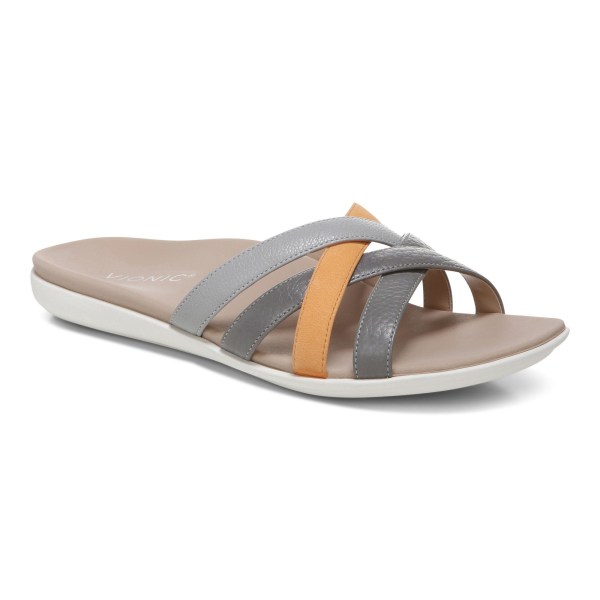 Vionic Sandals Ireland - Dava Slide Sandal Light Grey - Womens Shoes For Sale | XQMUL-2879